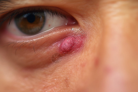 眼睛下的红斑疾病高清图片