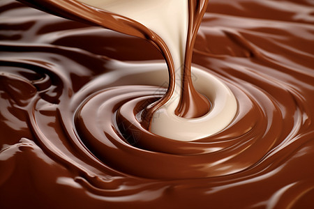 融化的丝滑巧克力图片