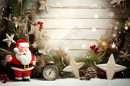圣诞老人装饰庆祝圣诞节的装饰背景设计图片