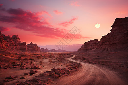 黄昏下的沙漠背景图片