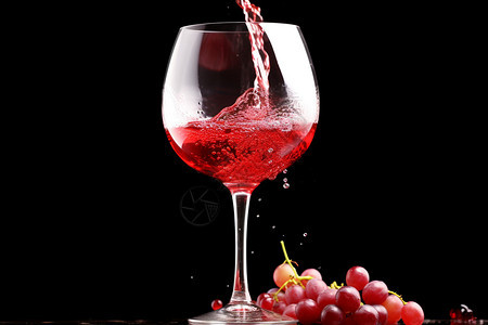 优雅的红酒与美味葡萄图片