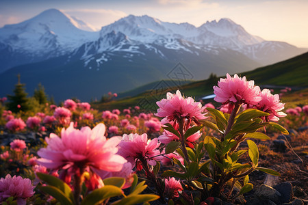 山坡上美丽的花朵图片