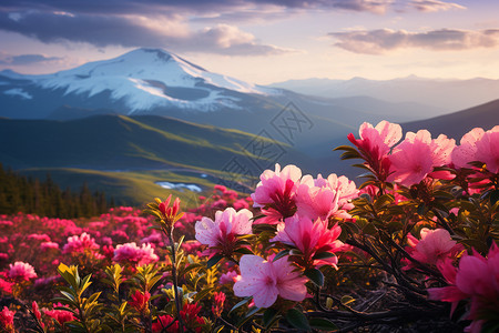 美丽杜鹃花盛开的花朵背景