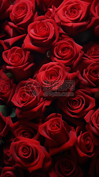 鲜红娇艳的玫瑰花图片