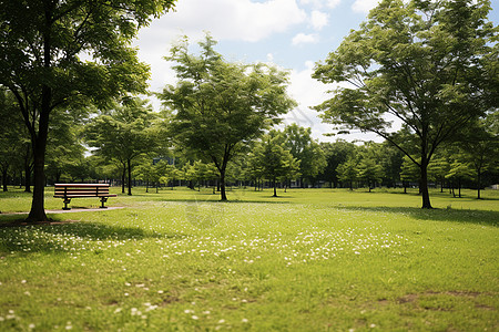 中式花园绿色的公园草地背景