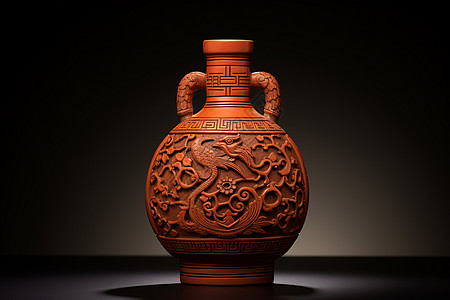 古花纹中国的古陶瓷酒瓶背景
