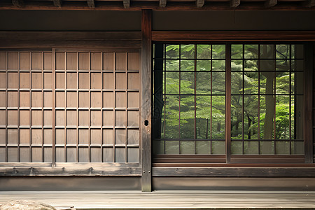 古典日式住宅的推拉门图片