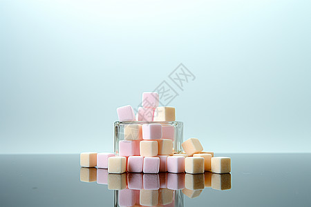 香甜的方形糖块背景图片