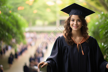 参加毕业典礼的女学生背景图片