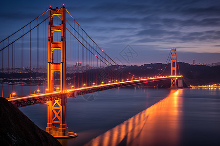 夜晚的跨海大桥图片