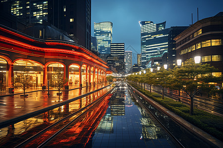 现代城市夜景图片
