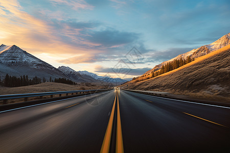 早晨繁忙交通公路旅程第一视角背景