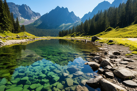 山川辉映湖光山色的美丽景观图片