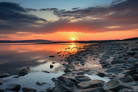 日落夕阳的海边风景图片
