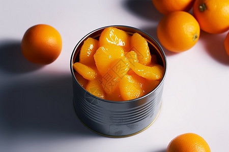 美味的橘子罐头图片