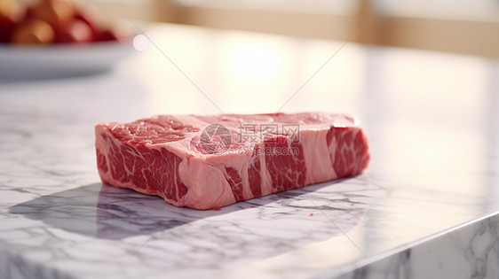 大理石板上的新鲜牛肉图片