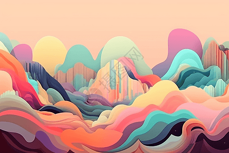 抽象彩色高山洪水图片