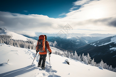 白雪皑皑的冒险之旅高清图片