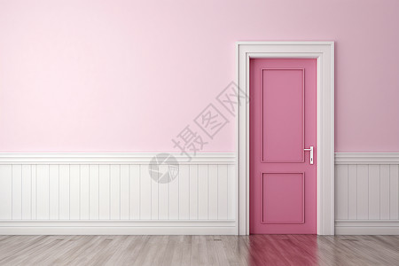 粉色房间的门图片