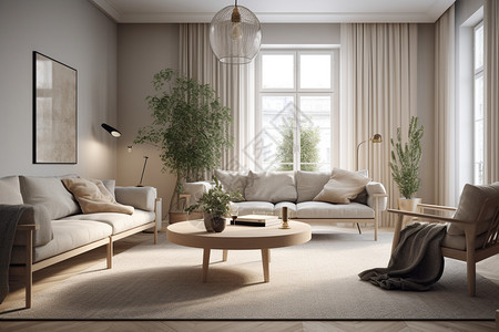 现代极简风格的室内家居客厅图片
