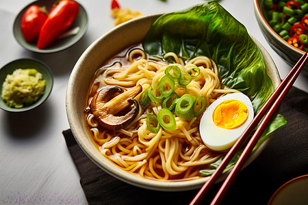 蔬菜鸡蛋面美食图片高清图片