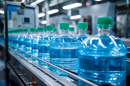 塑料矿泉水瓶清新的矿泉水瓶生产线背景