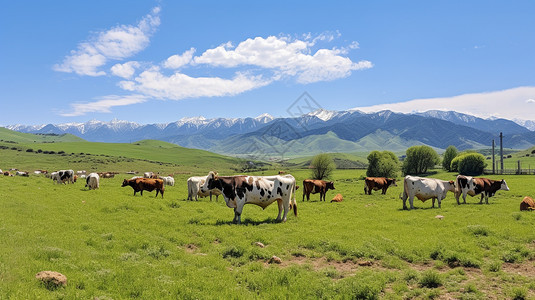 草原上的奶牛图片