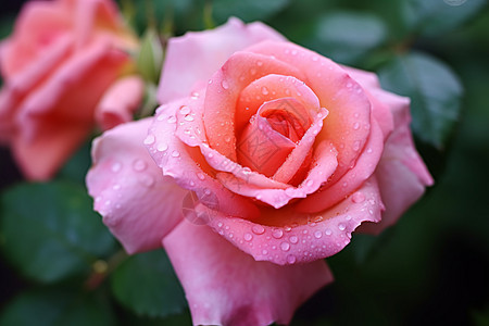 雨中绽放的玫瑰图片