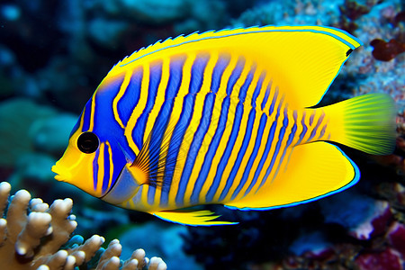 黄蓝相间的鱼高清图片