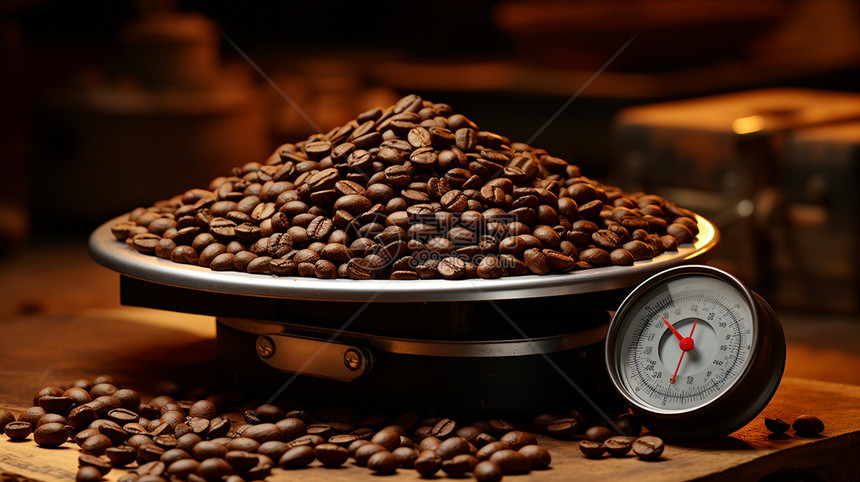 烘烤咖啡豆计时图片