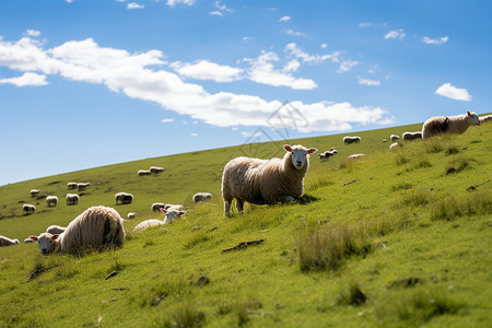 草地上的小羊群图片