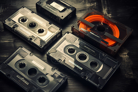 复古磁带与录音机图片