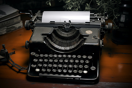 怀旧的黑色打字机图片