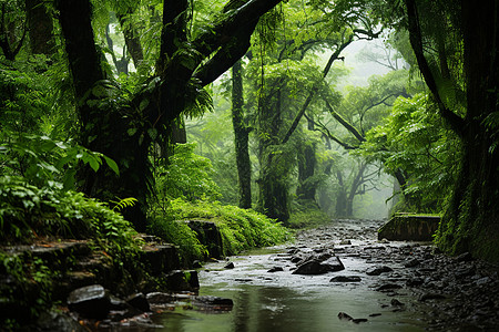 原始雨林神秘雨林背景