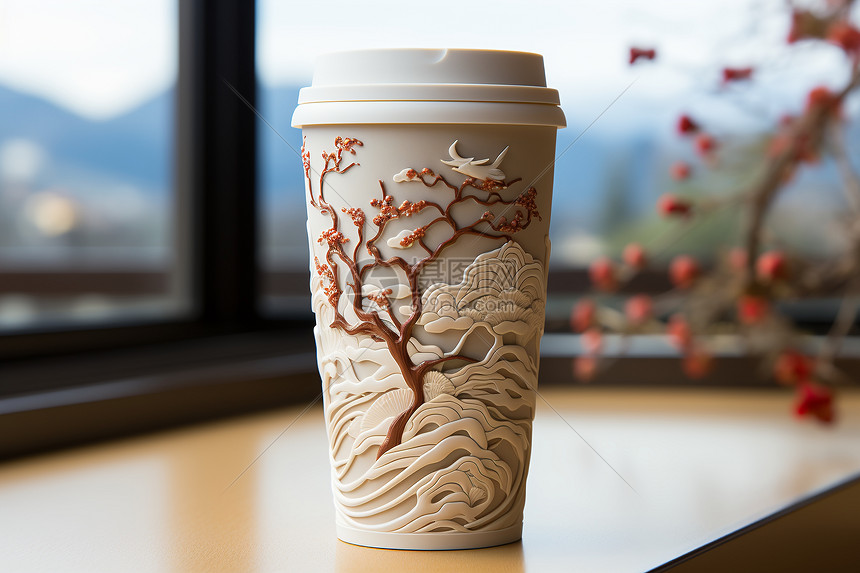 纸雕咖啡杯图片