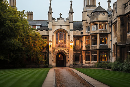 剑桥大学入口大门背景图片