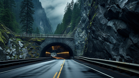 高速隧道有隧道的公路背景