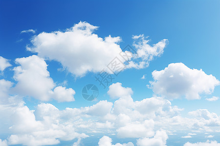 天空中蓝天白云的美丽景观图片
