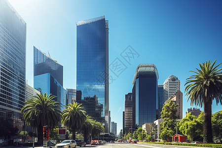 繁华的城市金融区建筑图片