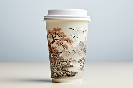 中式花纹中国风的杯背景