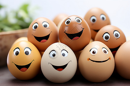 开心的笑脸鸡蛋高清图片