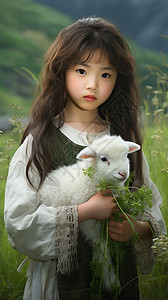 草地上的小羔羊图片