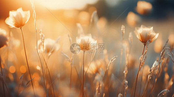 阳光下自然的小花图片