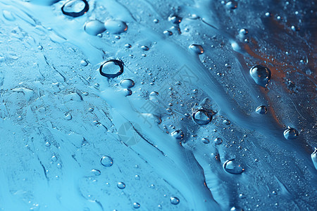 蓝色背景的雨滴图片