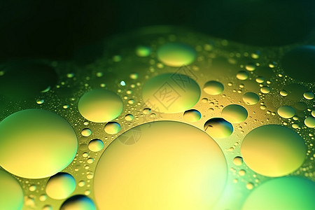 抽象绿色油滴气泡创意背景图片