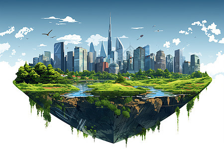创意环保生态城市概念图图片