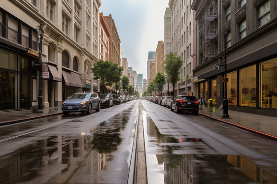 现代商业街景图片