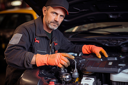 专业维修汽车的技术工人图片