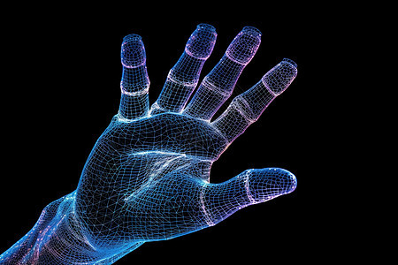 科技互联网数据蓝色的手图片