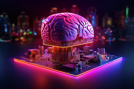 未来派大脑电路概念图图片